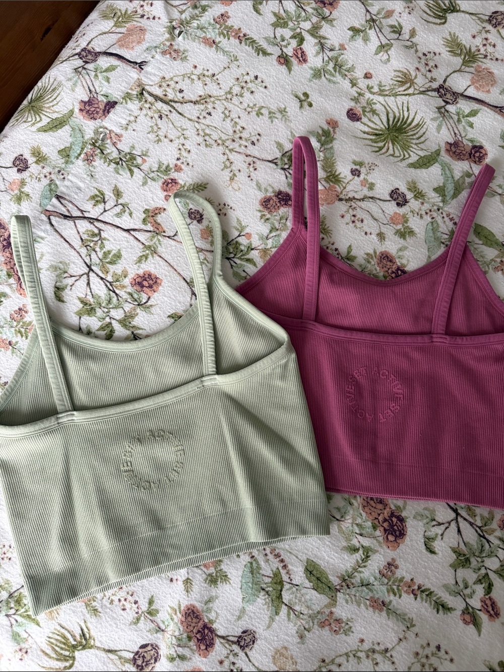 SET Active Ribbed Cami Crop Top — Sage Green & Dusty Rose